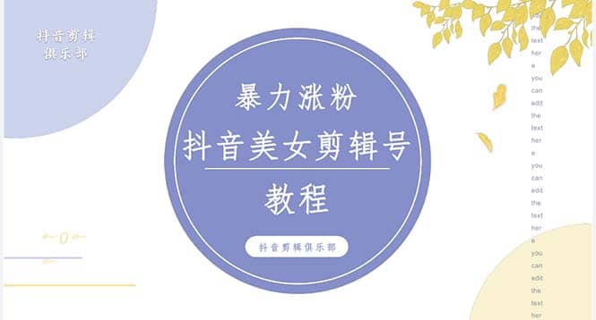 抖音快手暴力涨粉美女混剪视频教程 百分百过原创图片教程 附带违规申诉方法网创吧-网创项目资源站-副业项目-创业项目-搞钱项目左姐网创