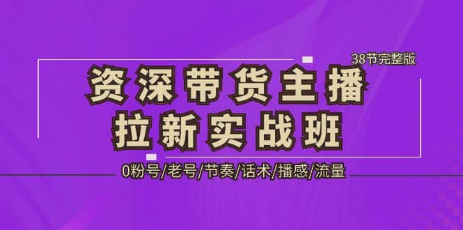 资深·带货主播拉新实战班，0粉号/老号/节奏/话术/播感/流量-38节完整版网创吧-网创项目资源站-副业项目-创业项目-搞钱项目左姐网创