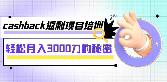 cashback返利项目培训：轻松月入3000刀的秘密（8节课）网创吧-网创项目资源站-副业项目-创业项目-搞钱项目左姐网创