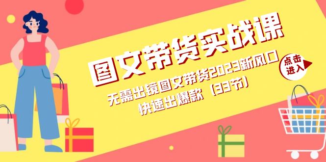 图文带货实战课：无需出镜图文带货2023新风口，快速出爆款（33节）网创吧-网创项目资源站-副业项目-创业项目-搞钱项目左姐网创