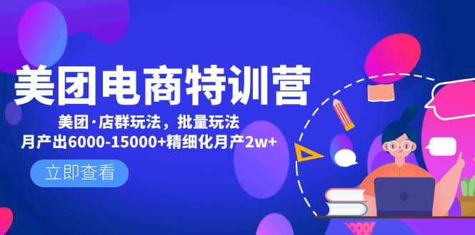 美团电商特训营：美团·店群玩法，无脑铺货网创吧-网创项目资源站-副业项目-创业项目-搞钱项目左姐网创