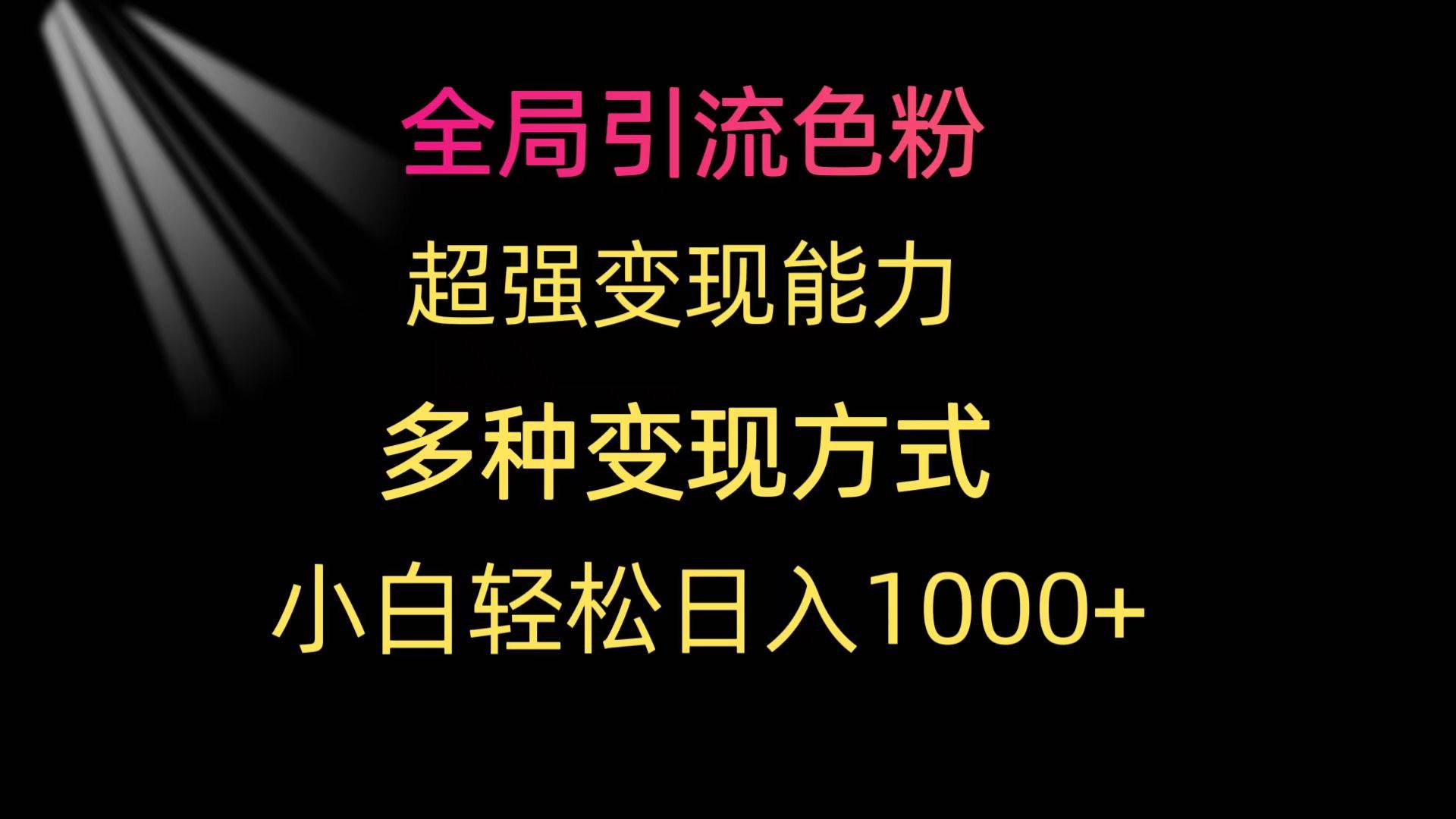 全局引流色粉 超强变现能力 多种变现方式 小白轻松日入1000+网创吧-网创项目资源站-副业项目-创业项目-搞钱项目左姐网创