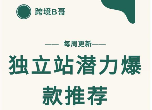 【跨境B哥】独立站潜力爆款选品推荐，测款出单率高达百分之80（每周更新）网创吧-网创项目资源站-副业项目-创业项目-搞钱项目左姐网创