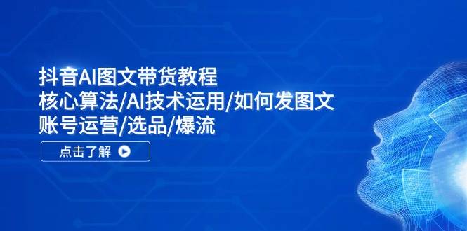 抖音AI图文带货教程：核心算法/AI技术运用/如何发图文/账号运营/选品/爆流网创吧-网创项目资源站-副业项目-创业项目-搞钱项目左姐网创