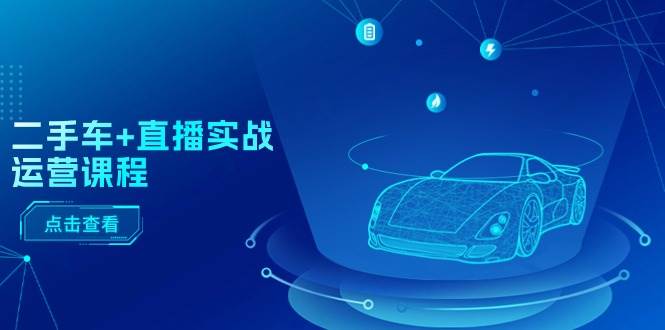 二手车+直播实战运营课程：直播推荐/短视频推荐/千川投放/直播全流程网创吧-网创项目资源站-副业项目-创业项目-搞钱项目左姐网创