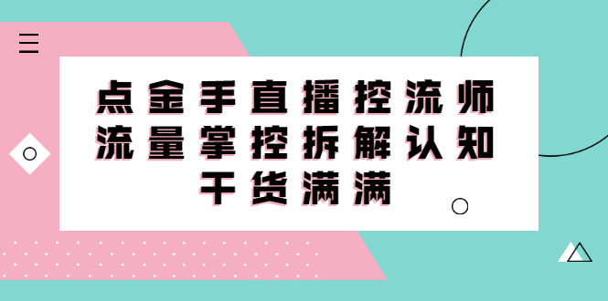 直播控流师线上课，流量掌控拆解认知，干货满满网创吧-网创项目资源站-副业项目-创业项目-搞钱项目左姐网创