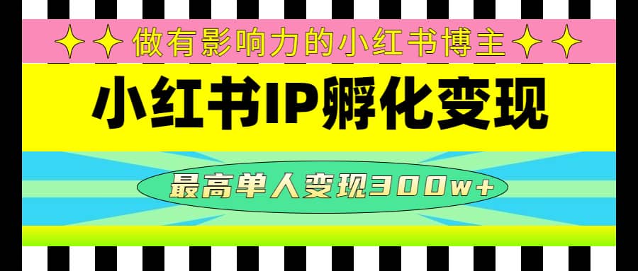 某收费培训-小红书IP孵化变现：做有影响力的小红书博主网创吧-网创项目资源站-副业项目-创业项目-搞钱项目左姐网创