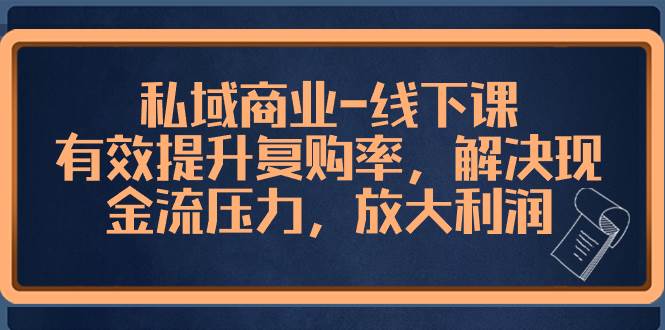 私域商业-线下课，有效提升复购率，解决现金流压力，放大利润网创吧-网创项目资源站-副业项目-创业项目-搞钱项目左姐网创