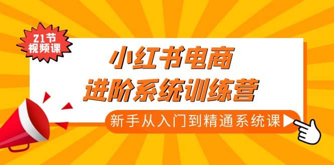 小红书电商进阶系统训练营：新手从入门到精通系统课（21节视频课）网创吧-网创项目资源站-副业项目-创业项目-搞钱项目左姐网创