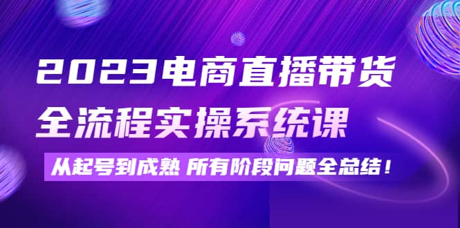 2023电商直播带货全流程实操系统课：从起号到成熟所有阶段问题全总结网创吧-网创项目资源站-副业项目-创业项目-搞钱项目左姐网创