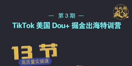 TikTok美国Dou+掘金出海特训营，美国dou+成功投放95%网创吧-网创项目资源站-副业项目-创业项目-搞钱项目左姐网创