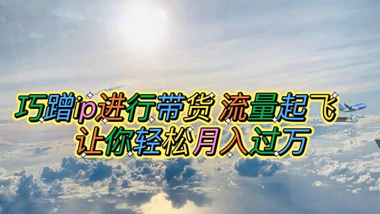 巧蹭ip进行带货，流量起飞，让你轻松月入过万网创吧-网创项目资源站-副业项目-创业项目-搞钱项目左姐网创