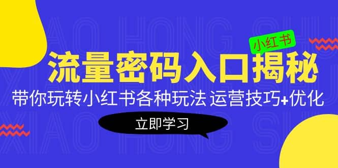 小红书流量密码入口揭秘：带你玩转小红书各种玩法 运营技巧+优化网创吧-网创项目资源站-副业项目-创业项目-搞钱项目左姐网创