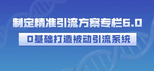 制定精准引流方案专栏6.0，0基础打造被动引流系统网创吧-网创项目资源站-副业项目-创业项目-搞钱项目左姐网创