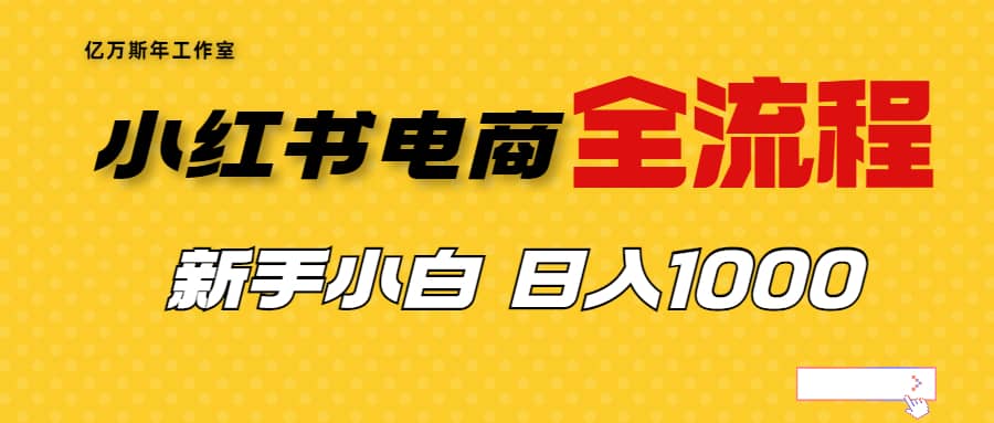 外面收费4988的小红书无货源电商从0-1全流程，日入1000＋网创吧-网创项目资源站-副业项目-创业项目-搞钱项目左姐网创