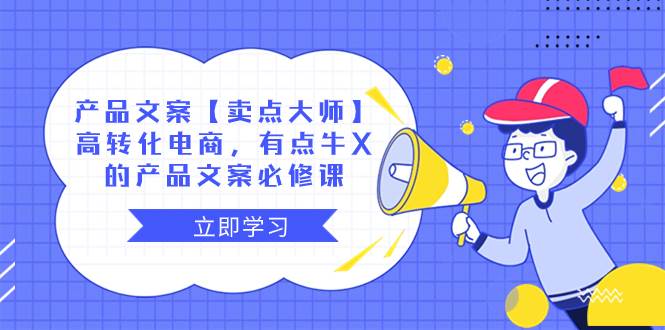 产品文案【卖点大师】高转化电商，有点牛X的 产品文案必修课网创吧-网创项目资源站-副业项目-创业项目-搞钱项目左姐网创