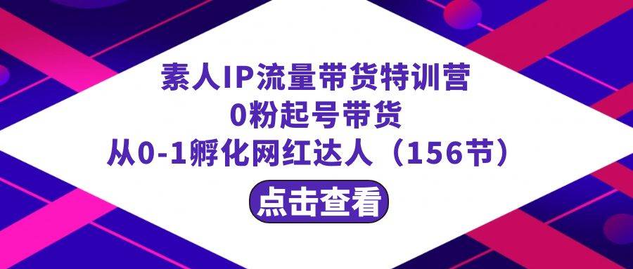 繁星·计划素人IP流量带货特训营：0粉起号带货 从0-1孵化网红达人（156节）网创吧-网创项目资源站-副业项目-创业项目-搞钱项目左姐网创