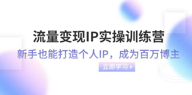 流量变现-IP实操训练营：新手也能打造个人IP，成为百万博主（46节课）网创吧-网创项目资源站-副业项目-创业项目-搞钱项目左姐网创