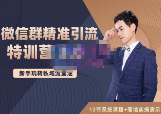 陆明明·微信群精准引流特训营3.0，借助微信群进行引流操作，打造私域流量池网创吧-网创项目资源站-副业项目-创业项目-搞钱项目左姐网创