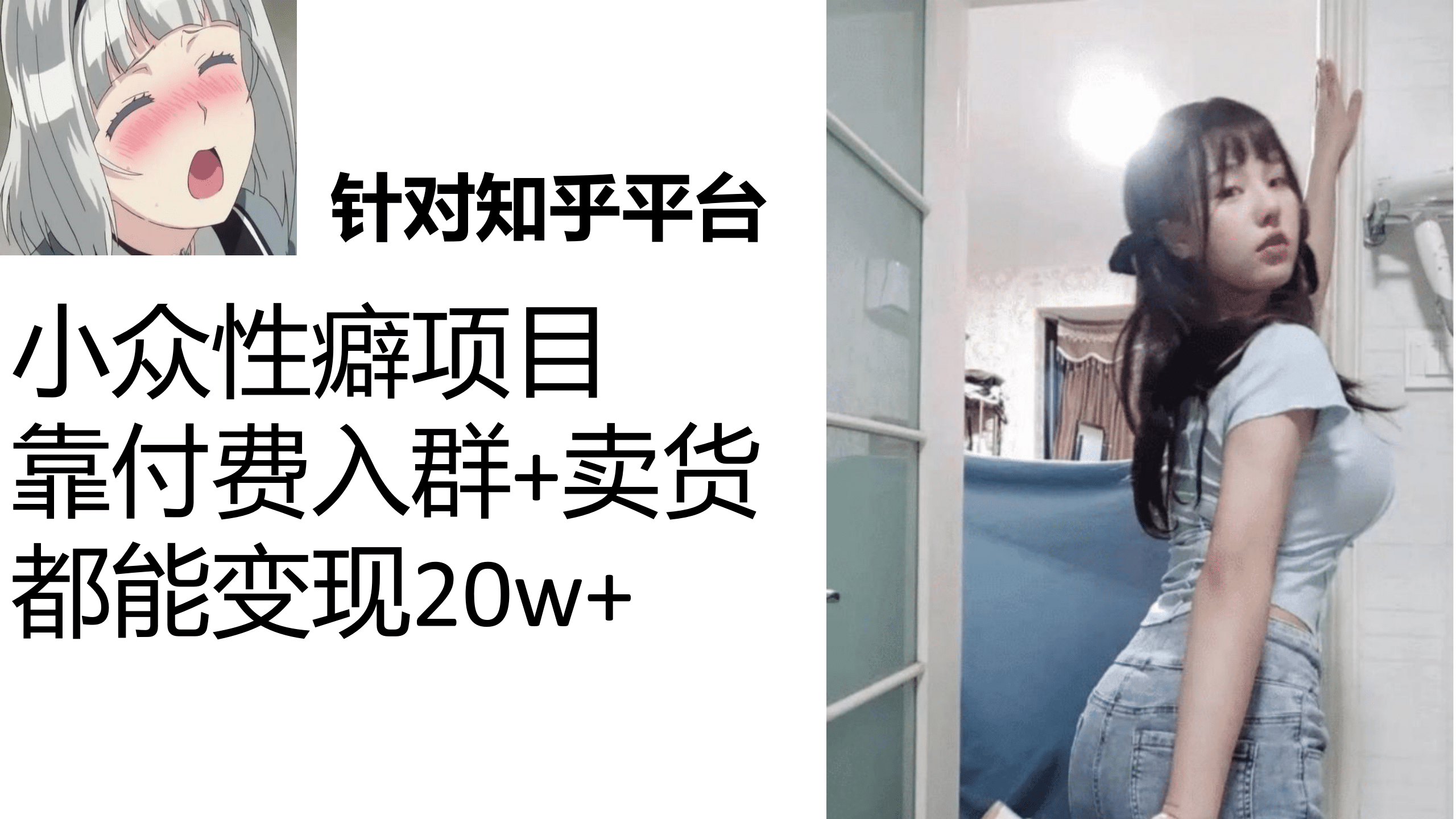 知乎小众性癖项目，Lsp的钱才是最好赚的，付费建群+卖货变现20w网创吧-网创项目资源站-副业项目-创业项目-搞钱项目左姐网创