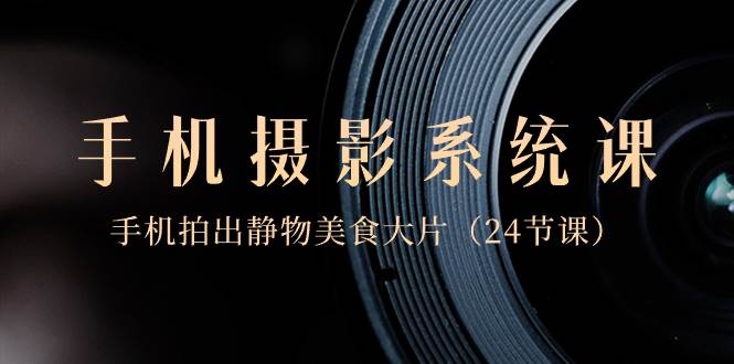 0基础-手机摄影系统课，手机拍出静物美食大片（24节课）网创吧-网创项目资源站-副业项目-创业项目-搞钱项目左姐网创