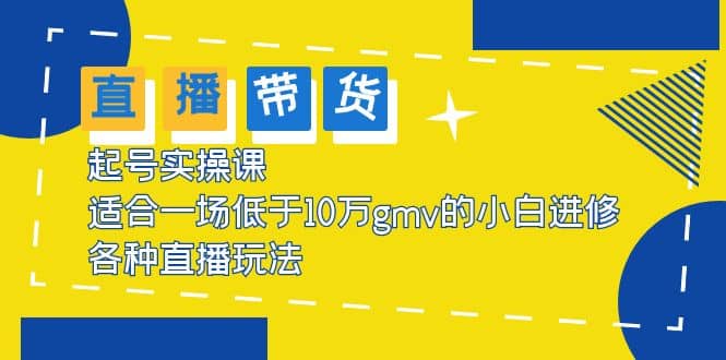 2023直播带货起号实操课，适合一场低于·10万gmv的小白进修 各种直播玩法网创吧-网创项目资源站-副业项目-创业项目-搞钱项目左姐网创