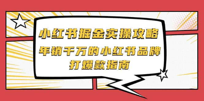 小红书掘金实操攻略，年销千万的小红书品牌打爆款指南网创吧-网创项目资源站-副业项目-创业项目-搞钱项目左姐网创