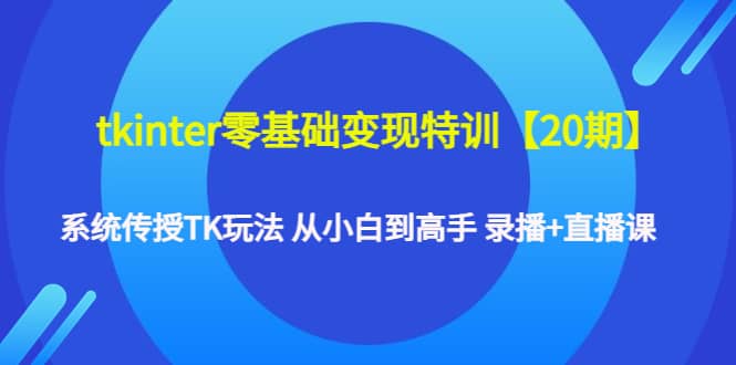 tkinter零基础变现特训【20期】系统传授TK玩法 从小白到高手 录播+直播课网创吧-网创项目资源站-副业项目-创业项目-搞钱项目左姐网创
