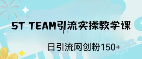ST TEAM引流实操课，日引流网创粉100+网创吧-网创项目资源站-副业项目-创业项目-搞钱项目左姐网创