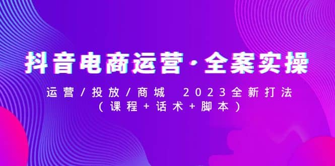 抖音电商运营·全案实操：运营/投放/商城 2023全新打法网创吧-网创项目资源站-副业项目-创业项目-搞钱项目左姐网创
