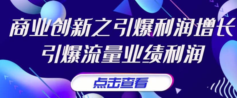 《商业创新之引爆利润增长》引爆流量业绩利润网创吧-网创项目资源站-副业项目-创业项目-搞钱项目左姐网创