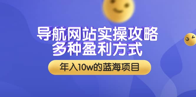 导航网站实操攻略，多种盈利方式，年入10w的蓝海项目（附搭建教学+源码）网创吧-网创项目资源站-副业项目-创业项目-搞钱项目左姐网创