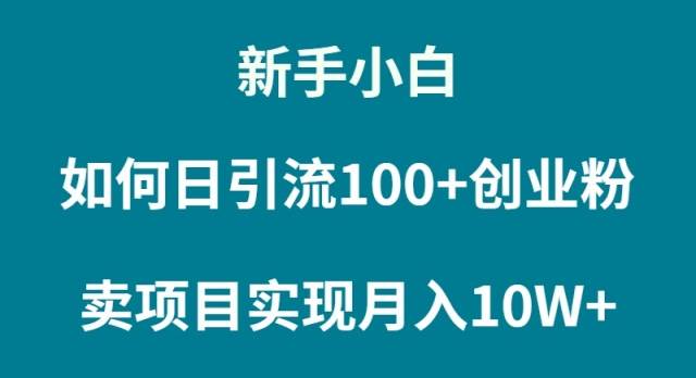 新手小白如何通过卖项目实现月入10W+网创吧-网创项目资源站-副业项目-创业项目-搞钱项目左姐网创