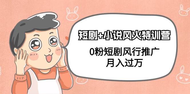 短剧+小说风火特训营，0粉短剧风行推广，月入过万（102节课）网创吧-网创项目资源站-副业项目-创业项目-搞钱项目左姐网创