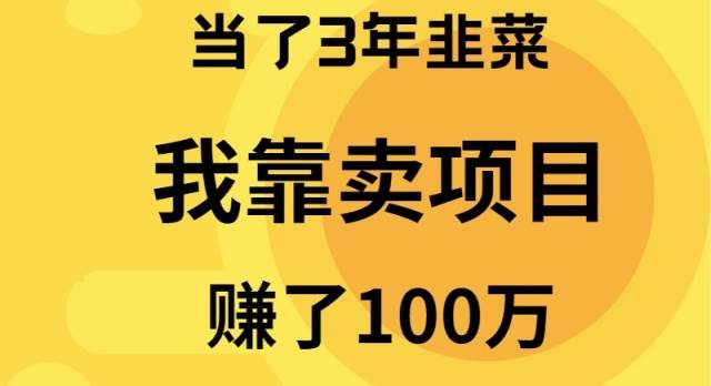 当了3年韭菜，我靠卖项目赚了100万网创吧-网创项目资源站-副业项目-创业项目-搞钱项目左姐网创