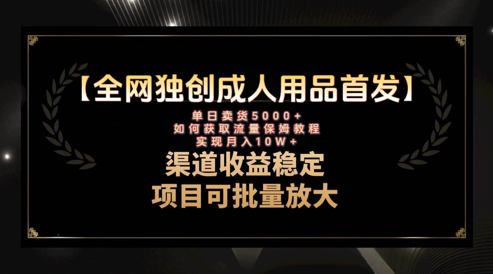 最新全网独创首发，成人用品赛道引流获客，月入10w保姆级教程网创吧-网创项目资源站-副业项目-创业项目-搞钱项目左姐网创