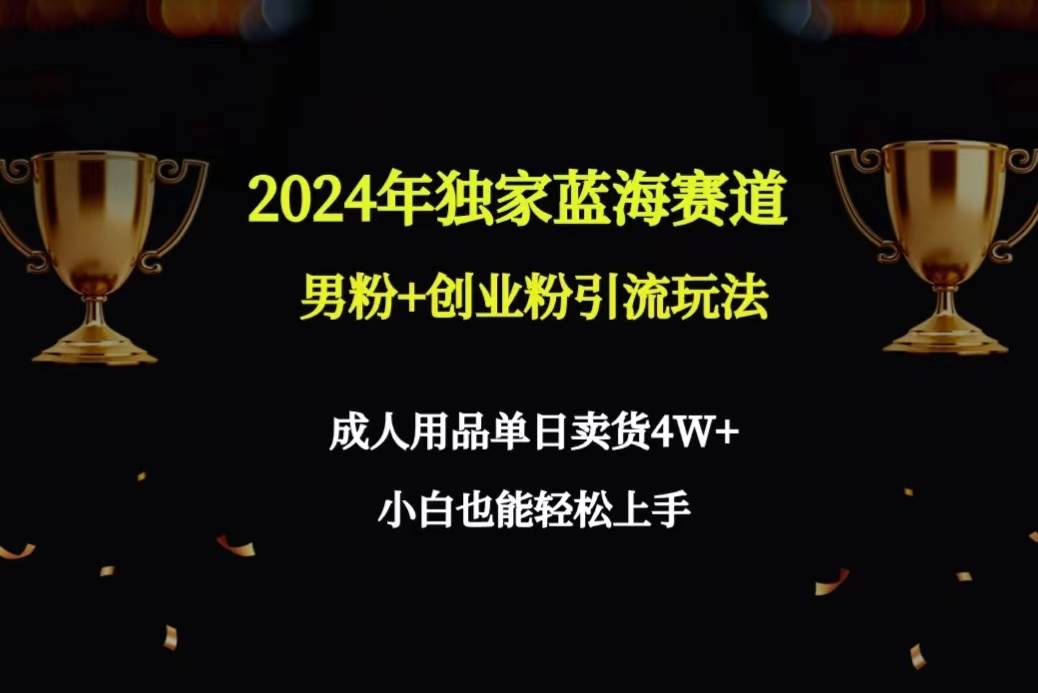 2024年独家蓝海赛道男粉+创业粉引流玩法，成人用品单日卖货4W+保姆教程网创吧-网创项目资源站-副业项目-创业项目-搞钱项目左姐网创