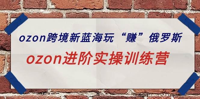 ozon跨境新蓝海玩“赚”俄罗斯，ozon进阶实操训练营网创吧-网创项目资源站-副业项目-创业项目-搞钱项目左姐网创