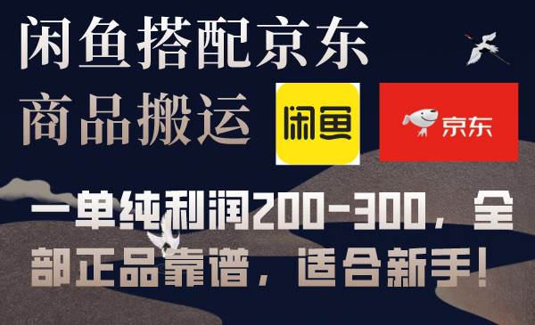 闲鱼搭配京东备份库搬运，一单纯利润200-300，全部正品靠谱，适合新手！网创吧-网创项目资源站-副业项目-创业项目-搞钱项目左姐网创