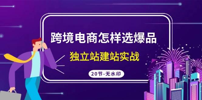 跨境电商怎样选爆品，独立站建站实战（20节高清无水印课）网创吧-网创项目资源站-副业项目-创业项目-搞钱项目左姐网创