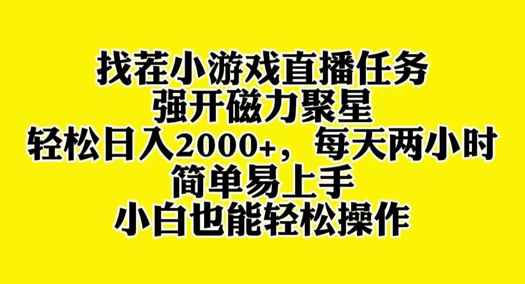 找茬小游戏直播，强开磁力聚星，轻松日入2000+，小白也能轻松上手网创吧-网创项目资源站-副业项目-创业项目-搞钱项目左姐网创