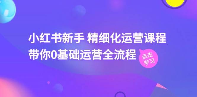 小红书新手 精细化运营课程，带你0基础运营全流程（41节视频课）网创吧-网创项目资源站-副业项目-创业项目-搞钱项目左姐网创