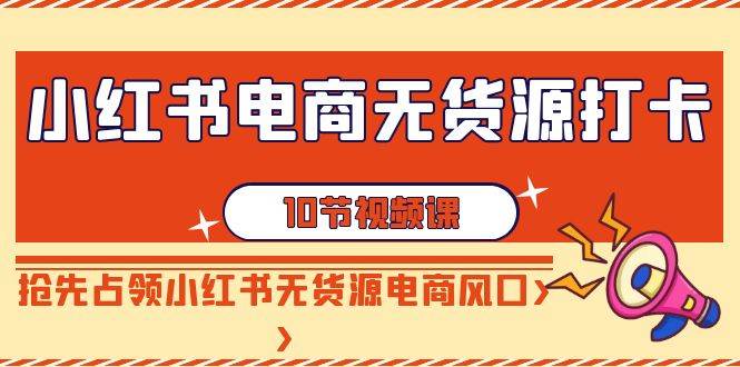 小红书电商-无货源打卡，抢先占领小红书无货源电商风口（10节课）网创吧-网创项目资源站-副业项目-创业项目-搞钱项目左姐网创