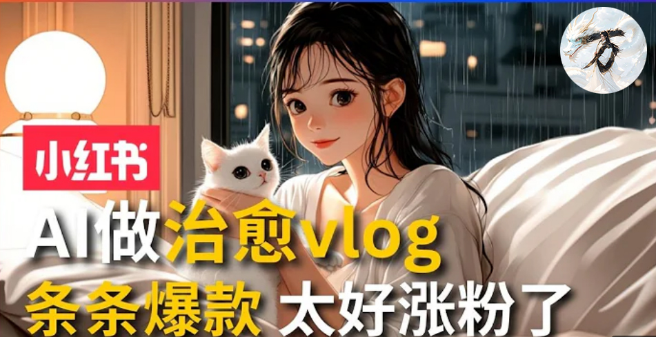 AI治愈系vlog动画视频，小红书7天 涨粉破千，商单报价1500+，0成本制作，日入2000+，有手就会 网创吧-网创项目资源站-副业项目-创业项目-搞钱项目左姐网创