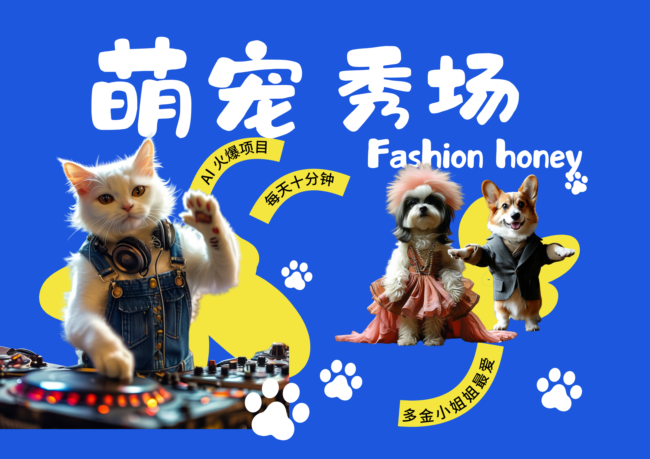 酷飒动物跳舞走秀  时尚喵FASHION汪 多金小姐姐最爱的 轻松月入破万网创吧-网创项目资源站-副业项目-创业项目-搞钱项目左姐网创
