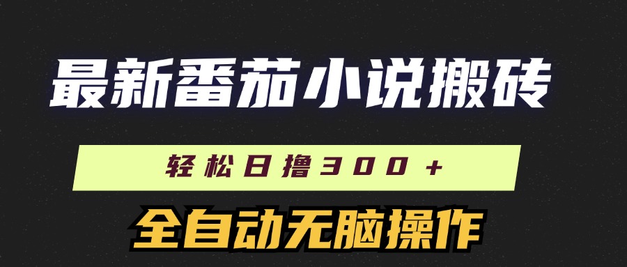 最新番茄小说搬砖，日撸300＋！全自动操作，可矩阵放大！网创吧-网创项目资源站-副业项目-创业项目-搞钱项目左姐网创