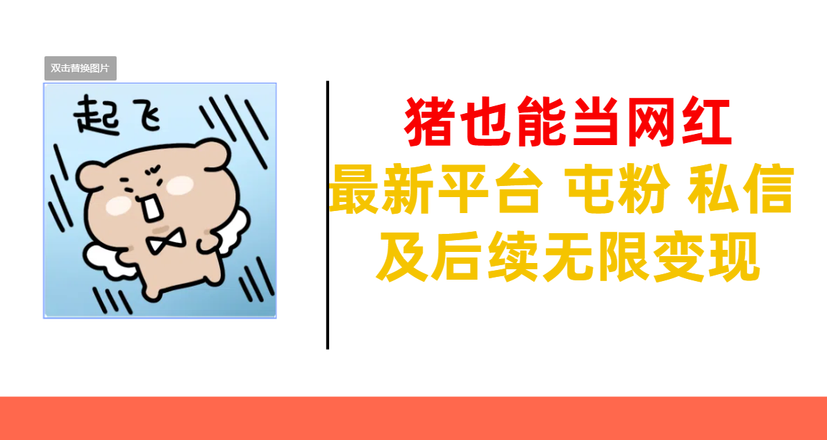 猪也能当网红-最新平台 屯粉 交流 私信 及后续无限变现网创吧-网创项目资源站-副业项目-创业项目-搞钱项目左姐网创