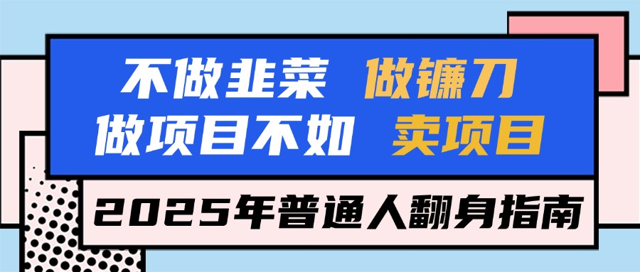 不做韭菜做镰刀，做项目不如卖项目，2025年普通人翻身指南网创吧-网创项目资源站-副业项目-创业项目-搞钱项目左姐网创