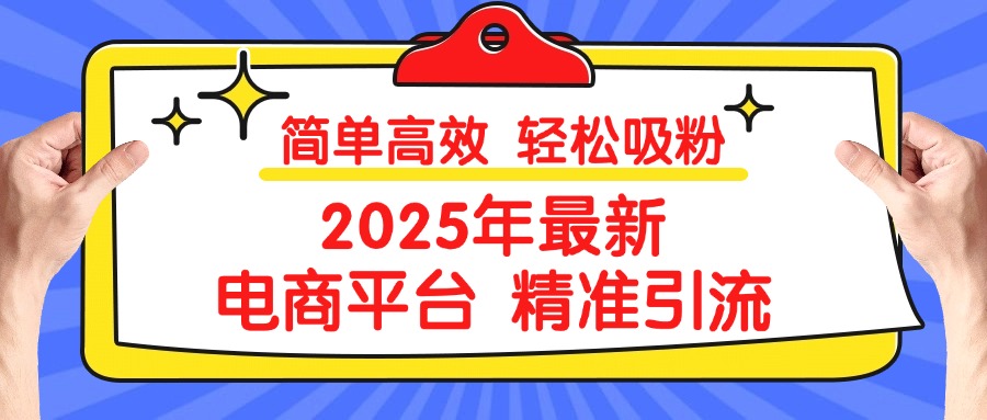 2025年最新电商平台精准引流 简单高效 轻松吸粉网创吧-网创项目资源站-副业项目-创业项目-搞钱项目左姐网创