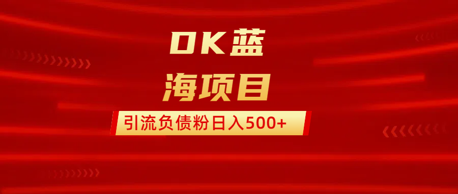 DK蓝海项目  通过，抖音，快手，小红书，引流负债粉日入500+网创吧-网创项目资源站-副业项目-创业项目-搞钱项目左姐网创